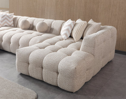 Ivy Sand Boucle Double Chaise 146" Sectional - IVYSAND-USEC