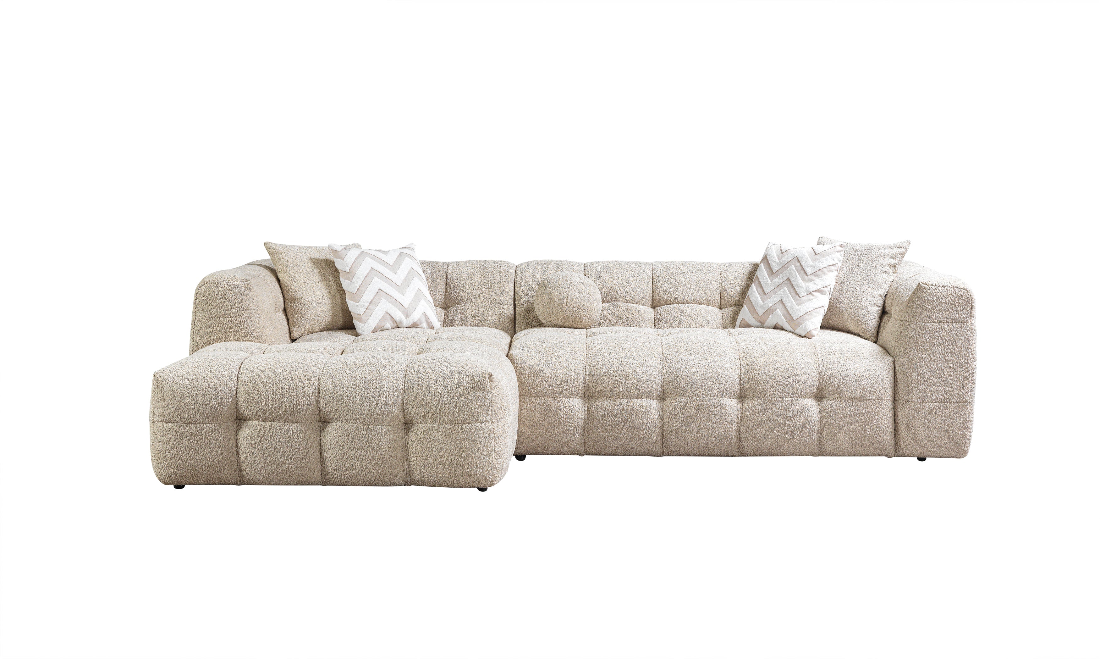 Ivy Sand Boucle LAF 110" Sectional - IVYSAND-LSEC