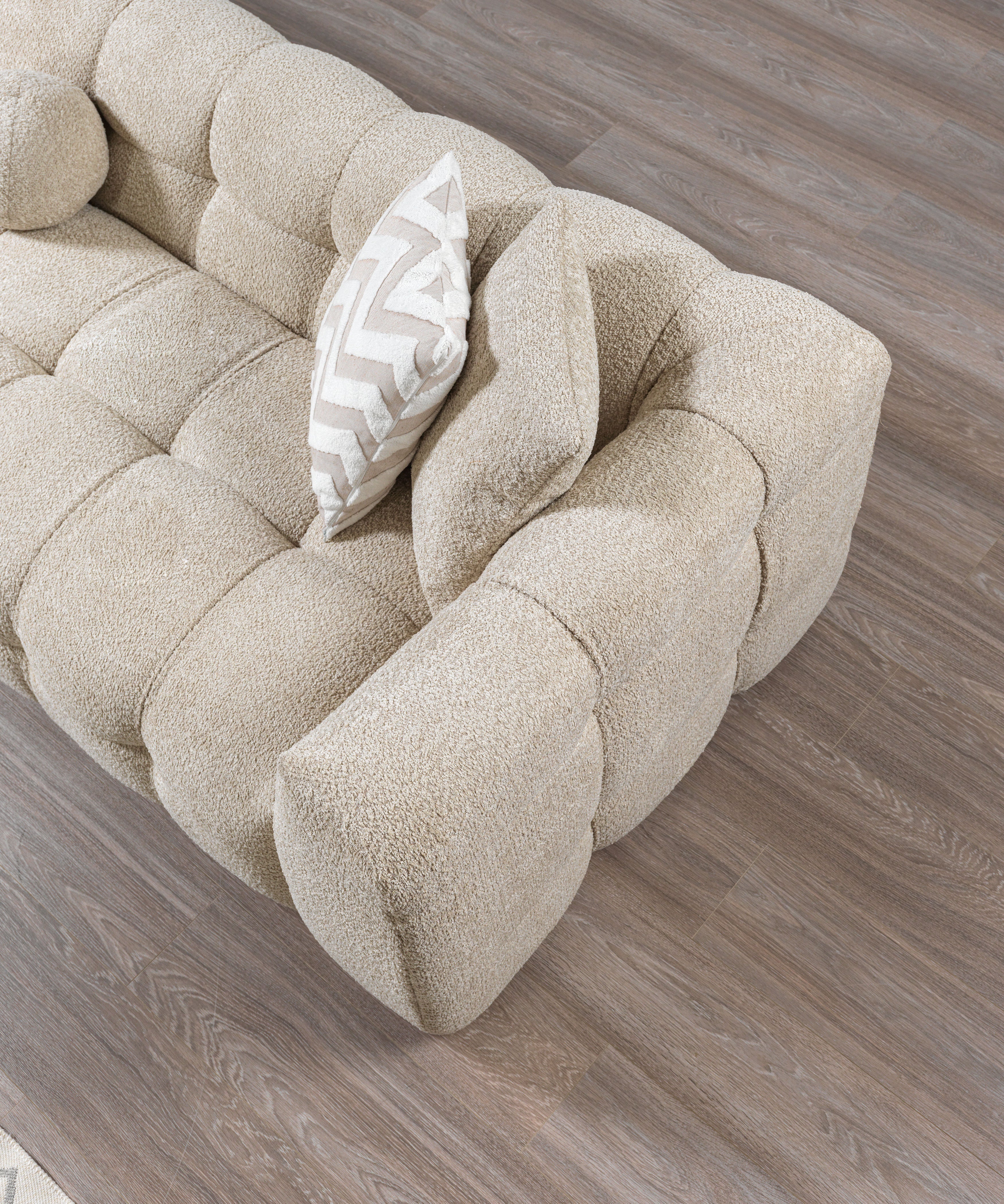Ivy Sand Boucle LAF 110" Sectional - IVYSAND-LSEC