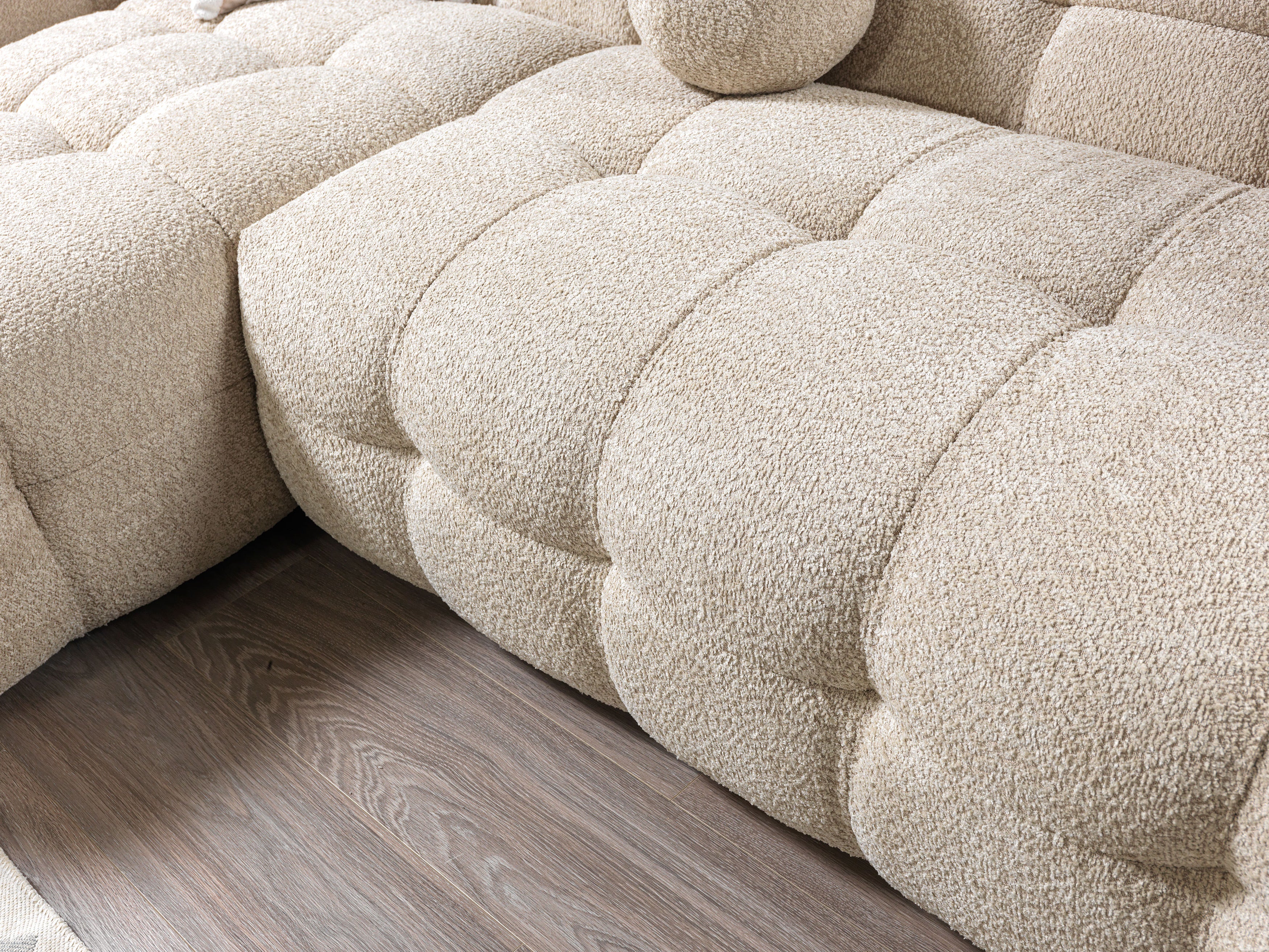 Ivy Sand Boucle LAF 110" Sectional - IVYSAND-LSEC