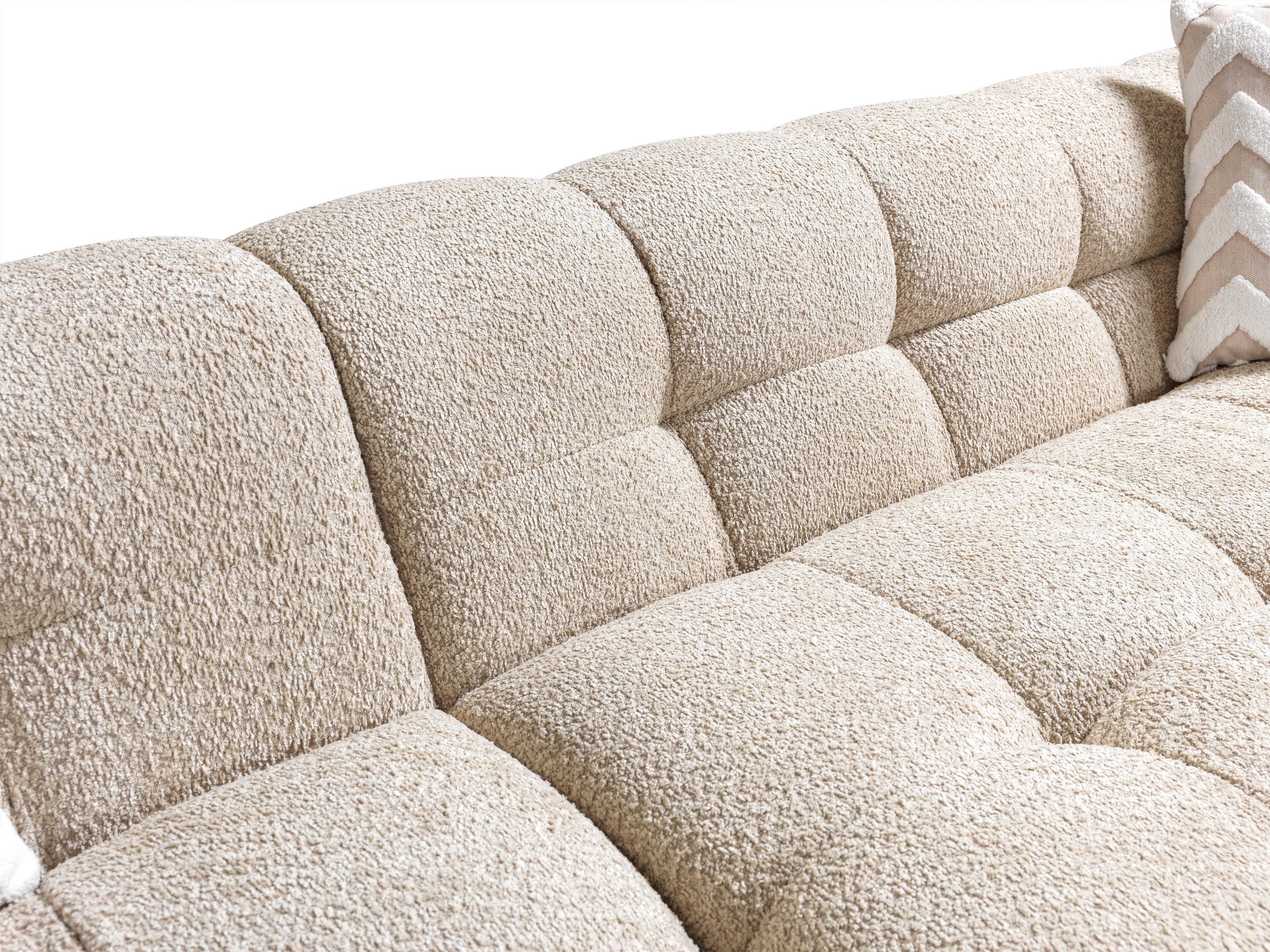 Ivy Sand Boucle LAF 110" Sectional - IVYSAND-LSEC