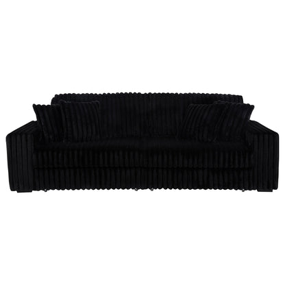 Jacana Corduroy Upholstered Dual Power Chaise Sofa Black - 600537P
