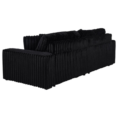 Jacana Corduroy Upholstered Dual Power Chaise Sofa Black - 600537P