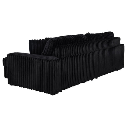 Jacana Corduroy Upholstered Dual Power Chaise Sofa Black - 600537P