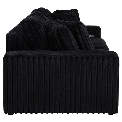 Jacana Corduroy Upholstered Dual Power Chaise Sofa Black - 600537P
