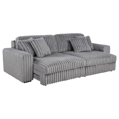 Jacana Corduroy Upholstered Dual Power Chaise Sofa Grey - 600536P