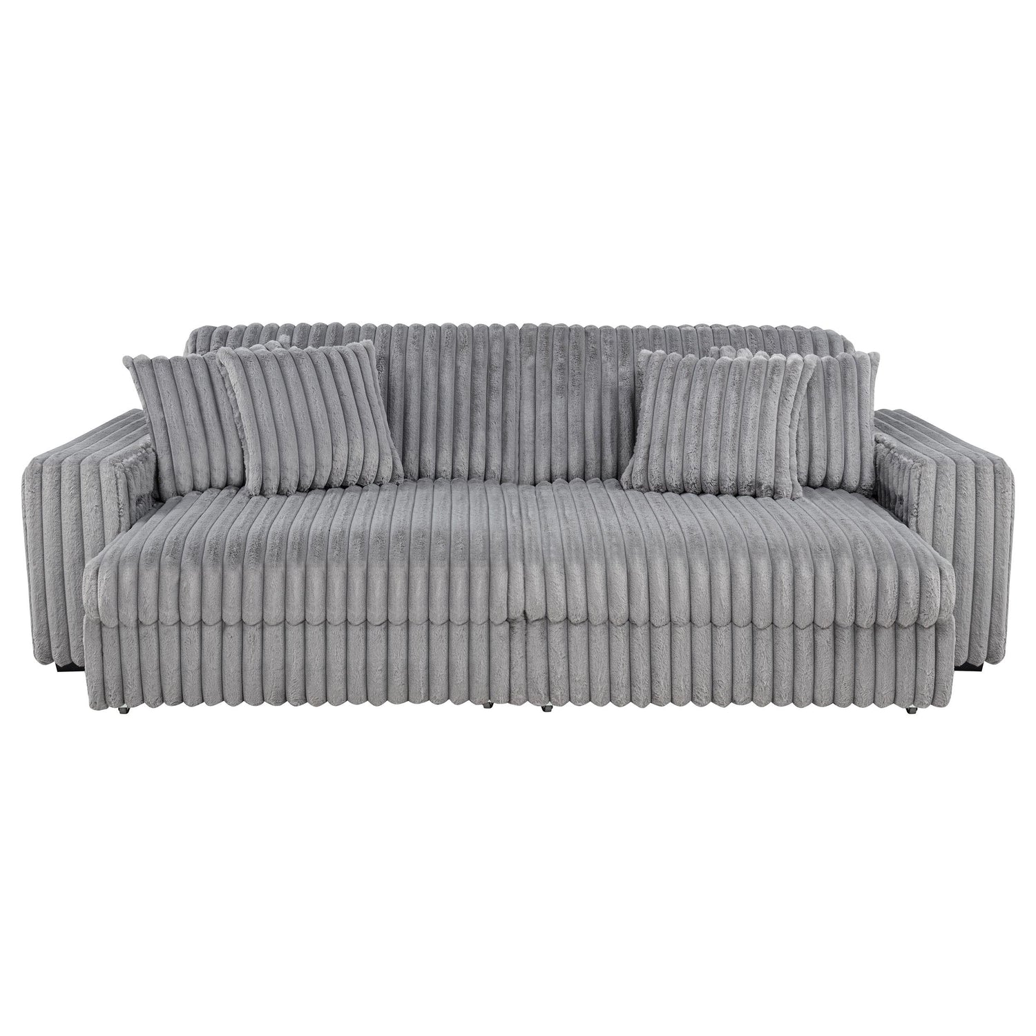 Jacana Corduroy Upholstered Dual Power Chaise Sofa Grey - 600536P