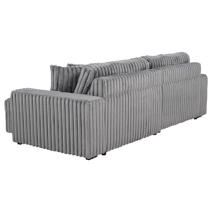 Jacana Corduroy Upholstered Dual Power Chaise Sofa Grey - 600536P