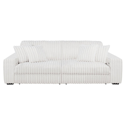Jacana Corduroy Upholstered Dual Power Chaise Sofa Ivory - 600535P