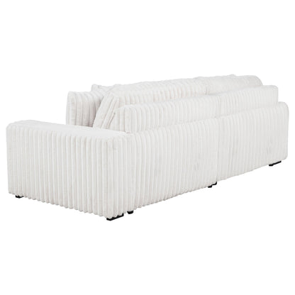 Jacana Corduroy Upholstered Dual Power Chaise Sofa Ivory - 600535P