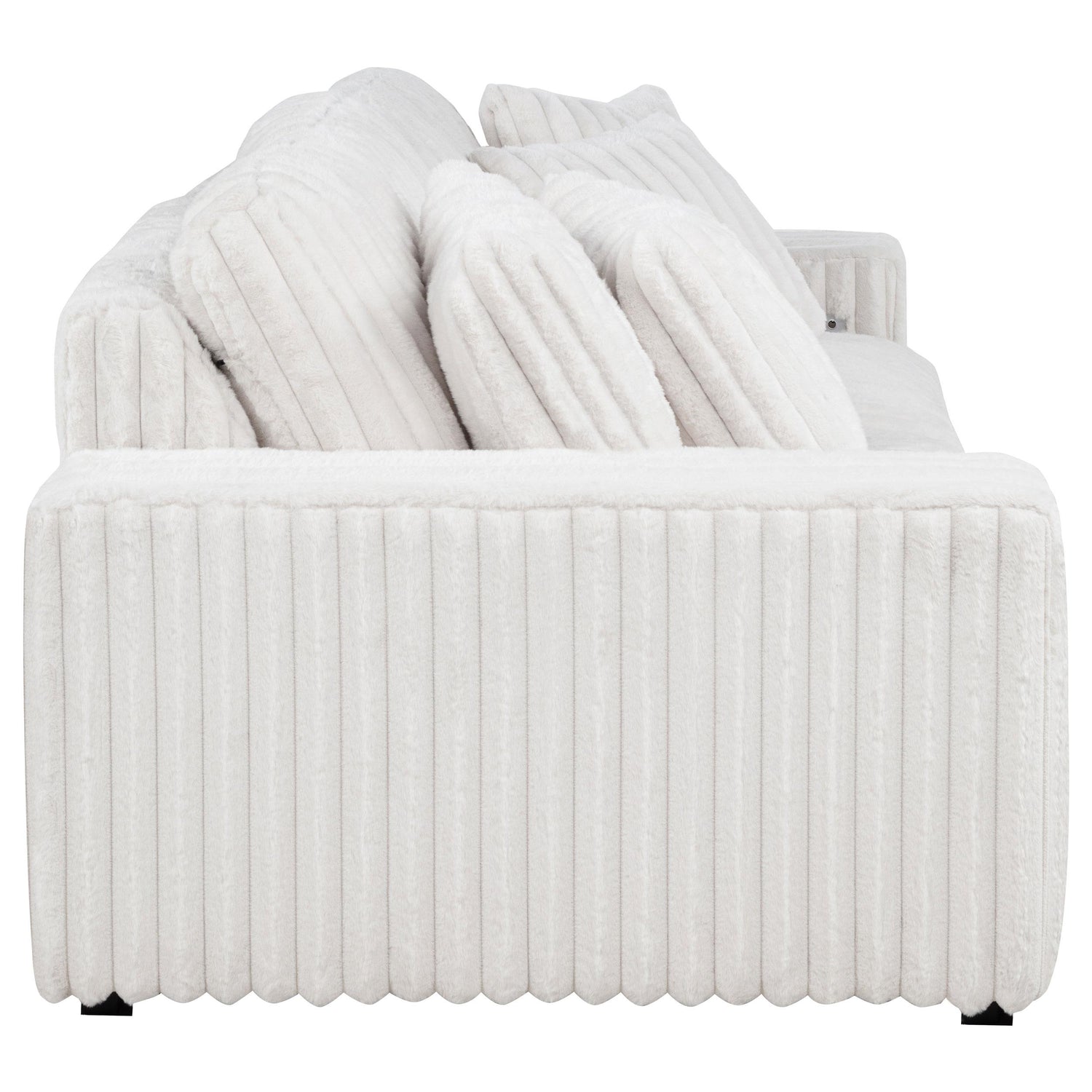 Jacana Corduroy Upholstered Dual Power Chaise Sofa Ivory - 600535P
