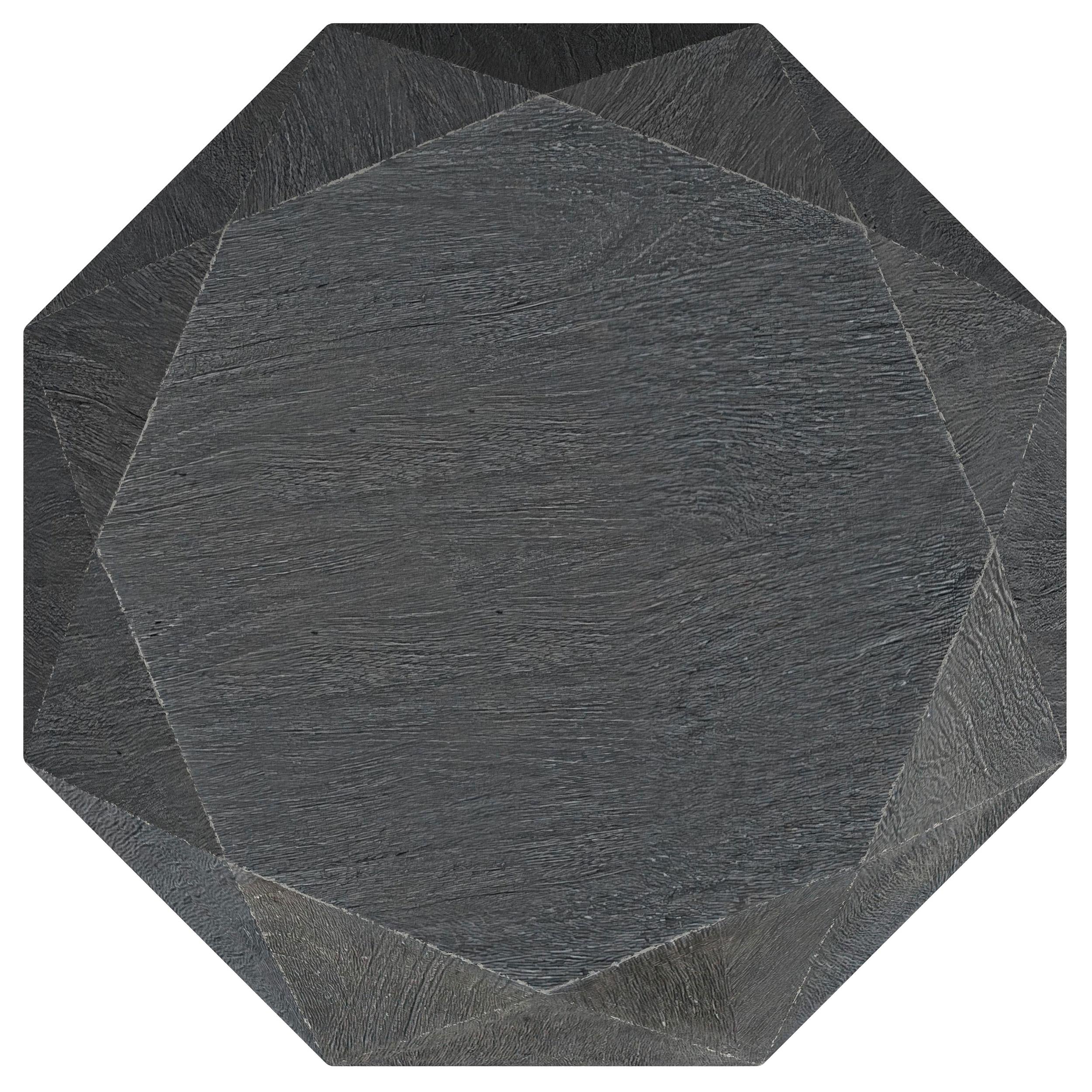 Jacinto Geometric Solid Mango Wood Side Table Grey - 931159