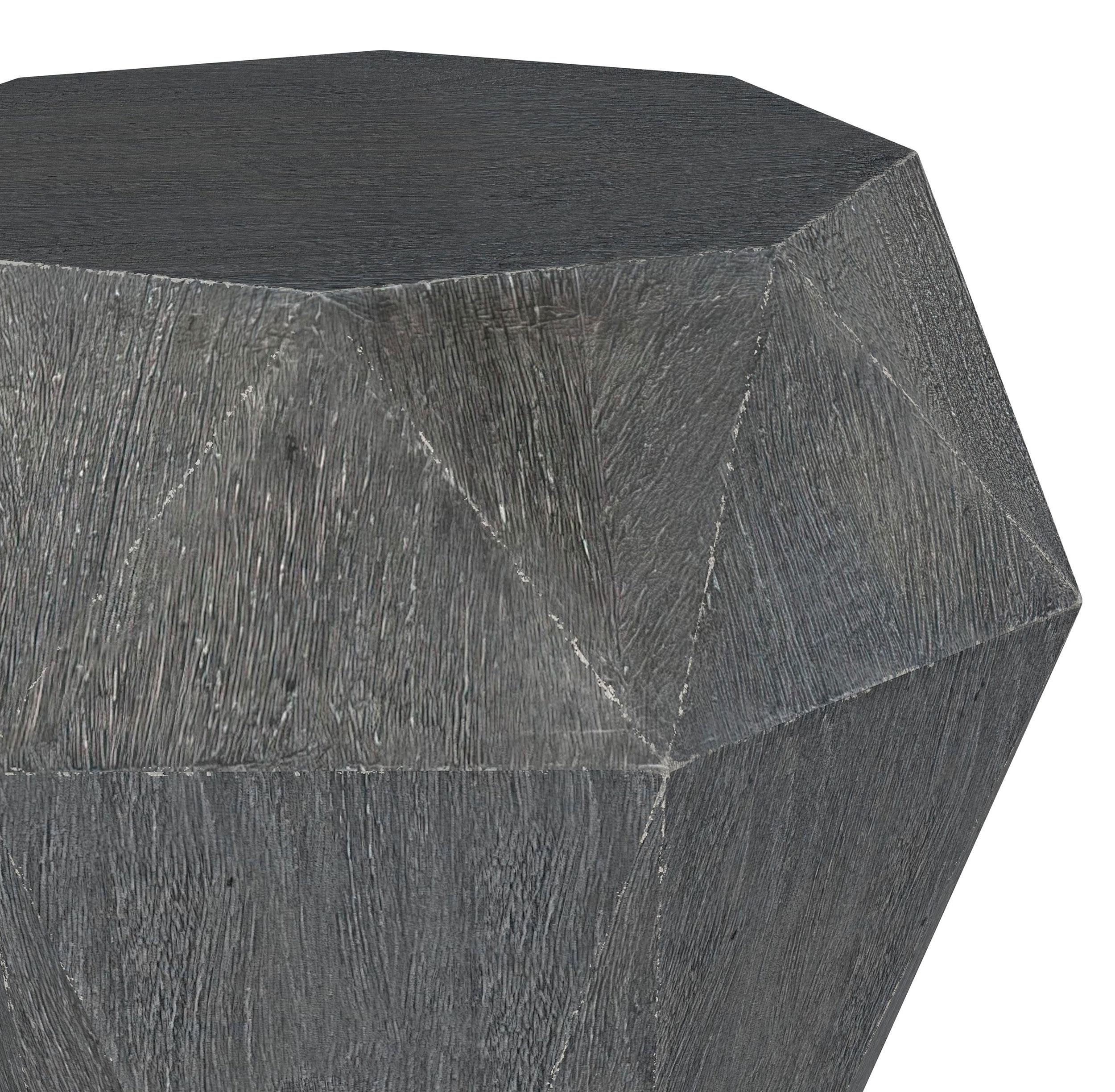 Jacinto Geometric Solid Mango Wood Side Table Grey - 931159