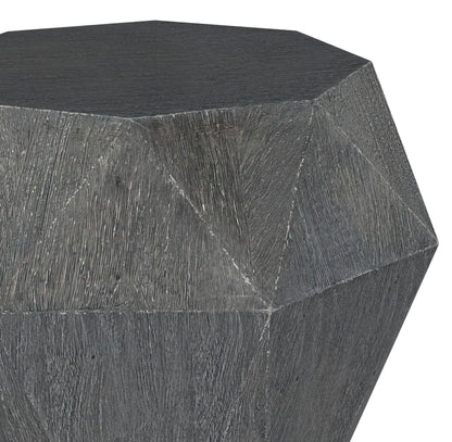 Jacinto Geometric Solid Mango Wood Side Table Grey - 931159