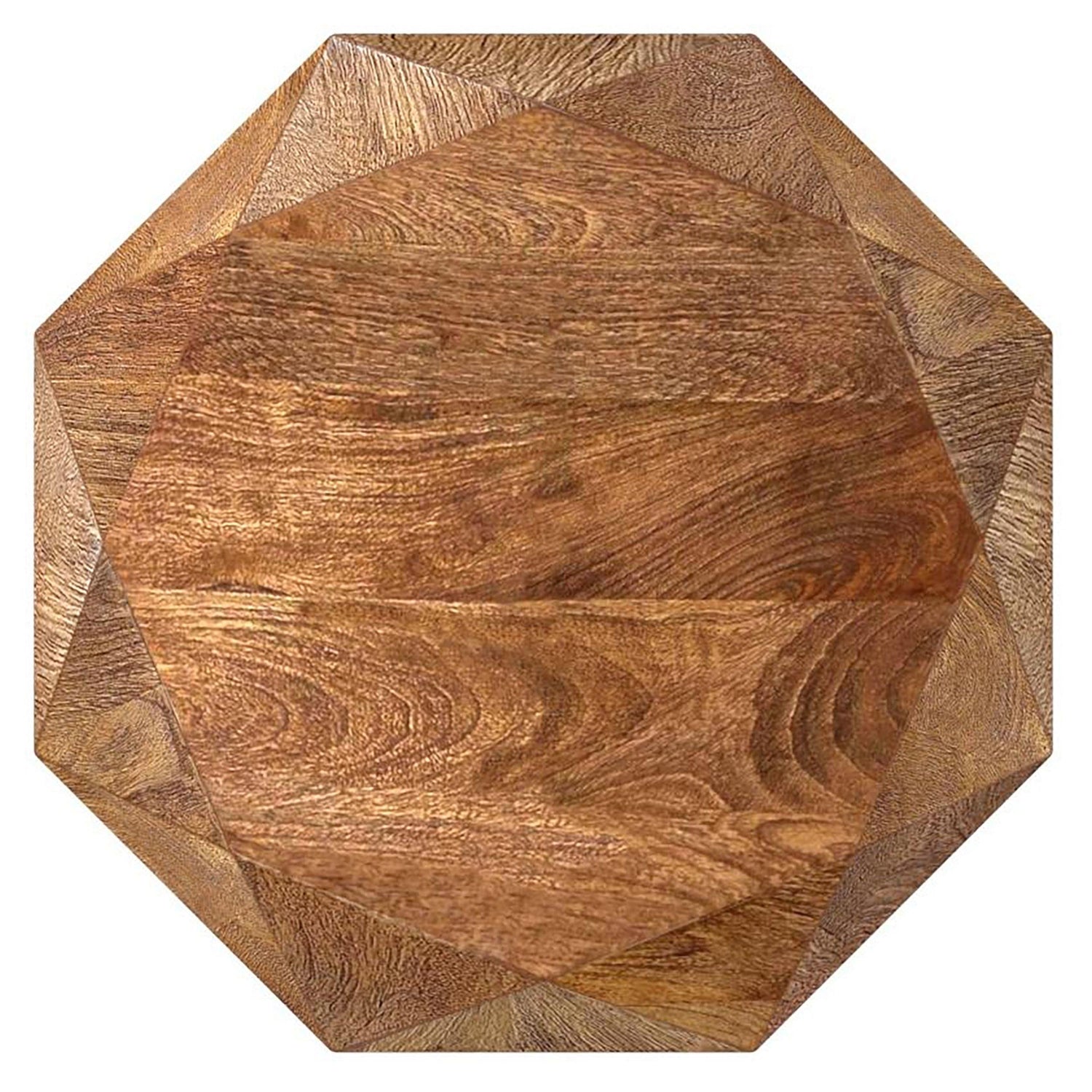 Jacinto Geometric Solid Mango Wood Side Table Natural Brown - 931158