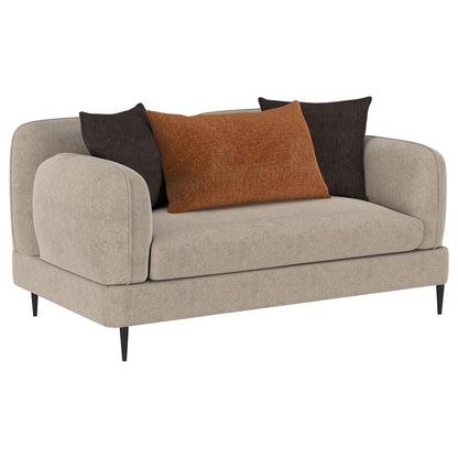 Jade Chenille Upholstered Sculpted Track Arm Loveseat Latte - 509412