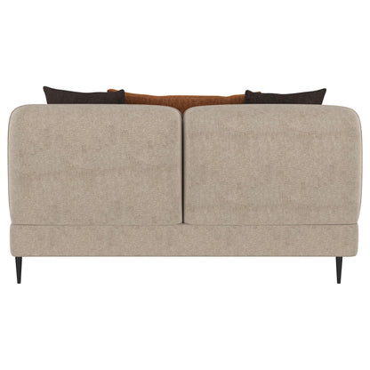 Jade Chenille Upholstered Sculpted Track Arm Loveseat Latte - 509412