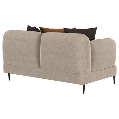 Jade Chenille Upholstered Sculpted Track Arm Loveseat Latte - 509412