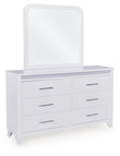 Jarlee Queen Upholstered Panel Bed, Dresser, Mirror, Chest and 2 Nightstands - PCB392B8