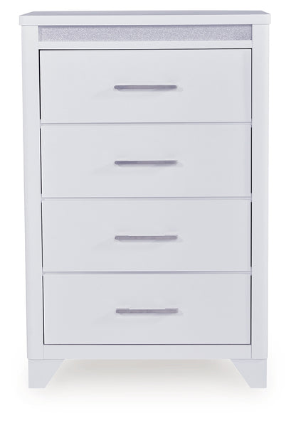 Jarlee Queen Upholstered Panel Bed, Dresser, Mirror, Chest and 2 Nightstands - PCB392B8
