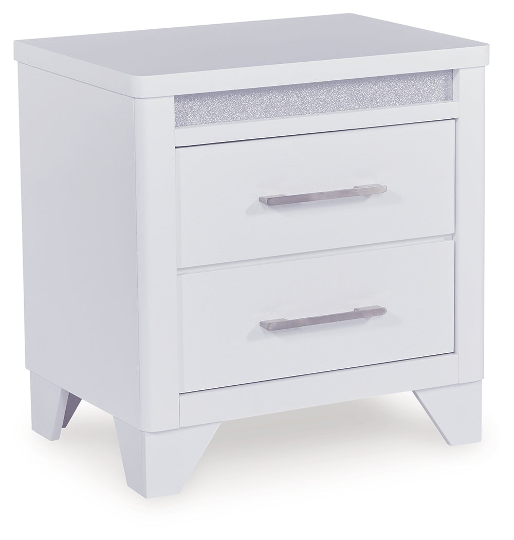 Jarlee Queen Upholstered Panel Bed, Dresser, Mirror, Chest and 2 Nightstands - PCB392B8