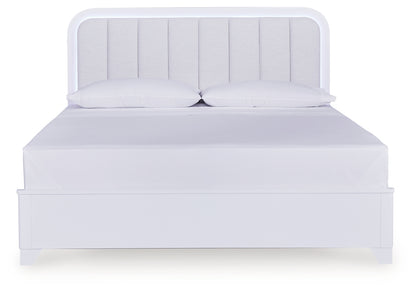 Jarlee White California King Upholstered Panel Bed - PCB392B5
