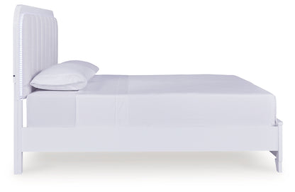 Jarlee White California King Upholstered Panel Bed - PCB392B5