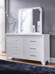 Jarlee White Dresser and Mirror - PCB392B1