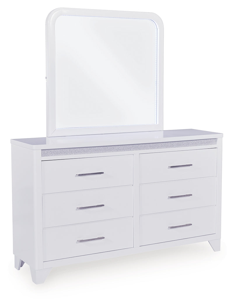 Jarlee White Dresser and Mirror - PCB392B1