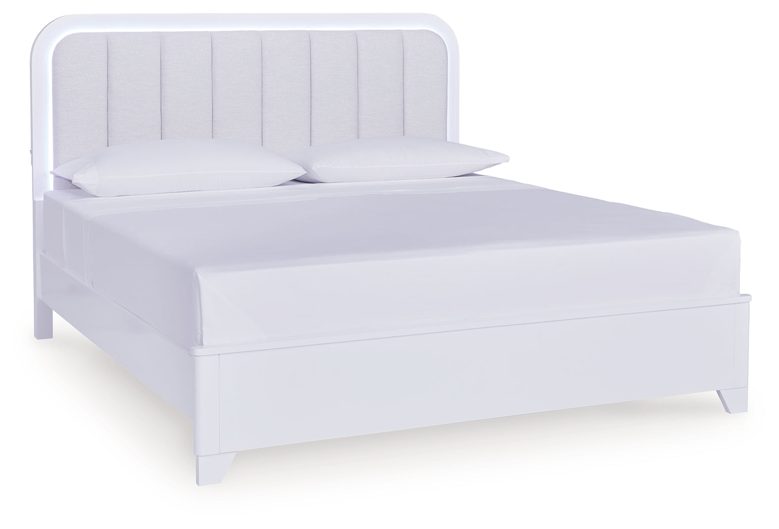 Jarlee White King Upholstered Panel Bed - PCB392B4