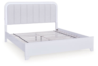 Jarlee White King Upholstered Panel Bed - PCB392B4