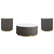Jason 3-piece Round Marble Coffee and End Table Set White - 710418-S3