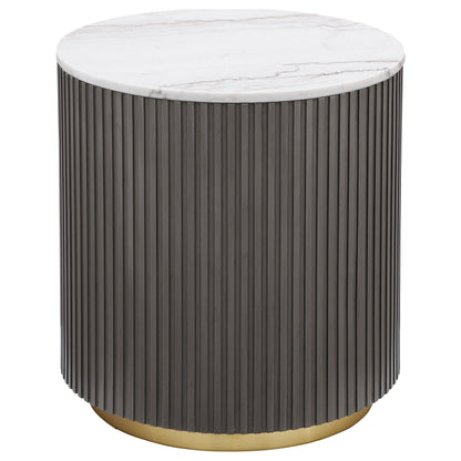 Jason 3-piece Round Marble Coffee and End Table Set White - 710418-S3