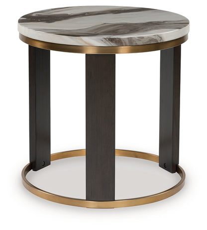 Jazmore Brown/Brass Finish End Table - T671-6