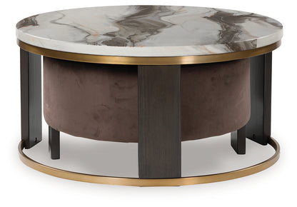 Jazmore Brown/Brass Finish Nesting Coffee Table (Set of 2) - T671-22