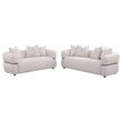 Jeanette 2-piece Fabric Upholstered Round Arm Sofa Set Beige - 508961-S2