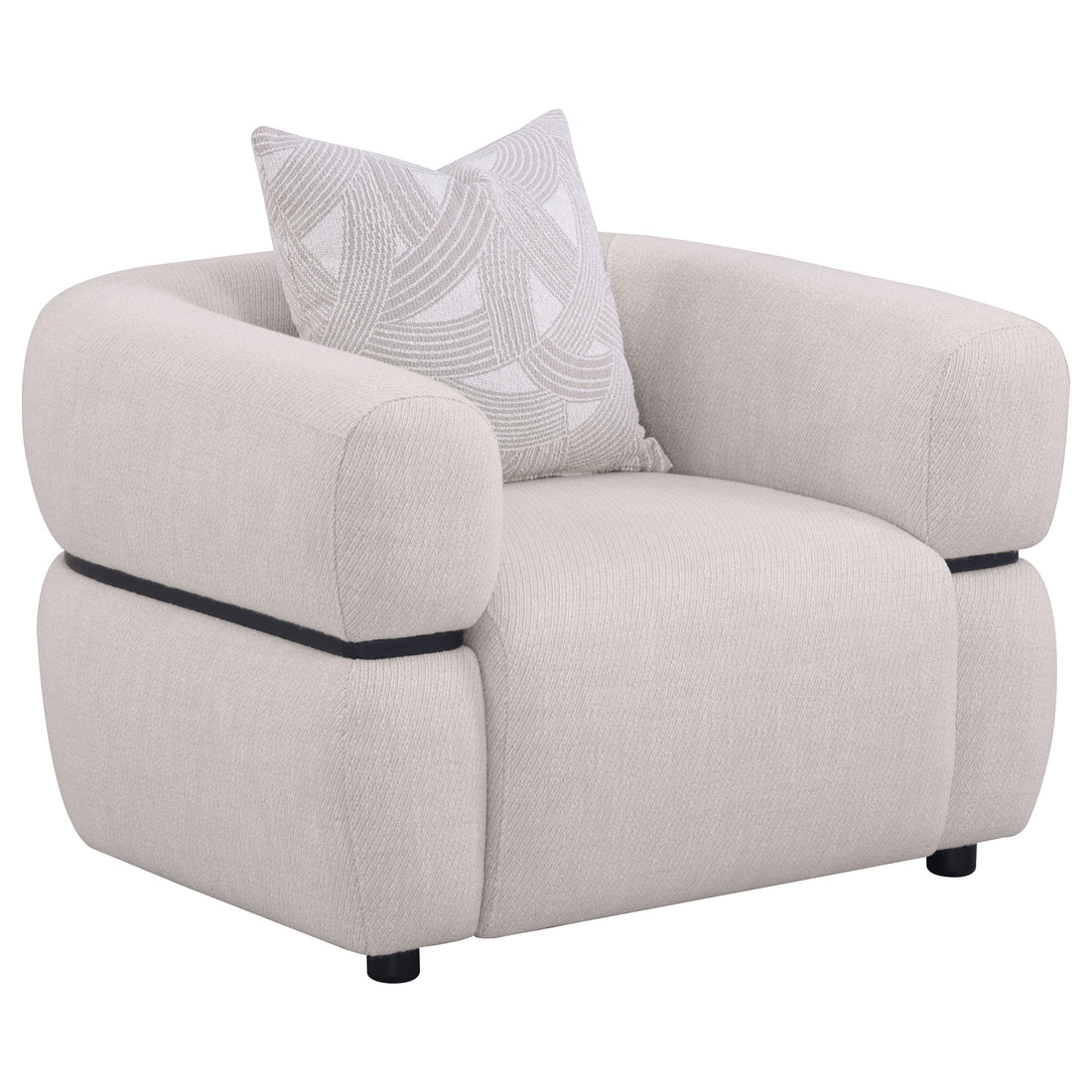 Jeanette Fabric Upholstered Round Arm Accent Chair Beige - 508963