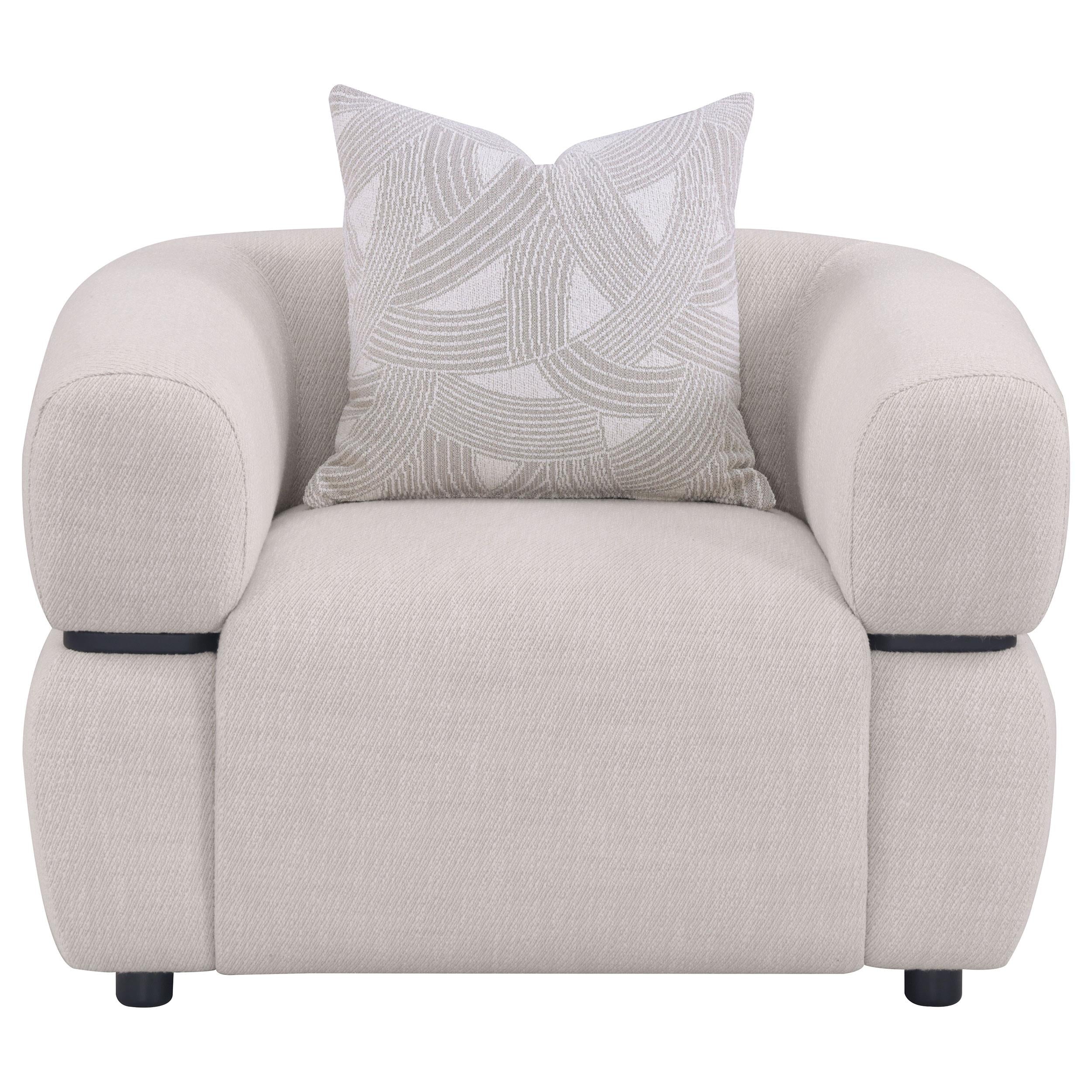 Jeanette Fabric Upholstered Round Arm Accent Chair Beige - 508963