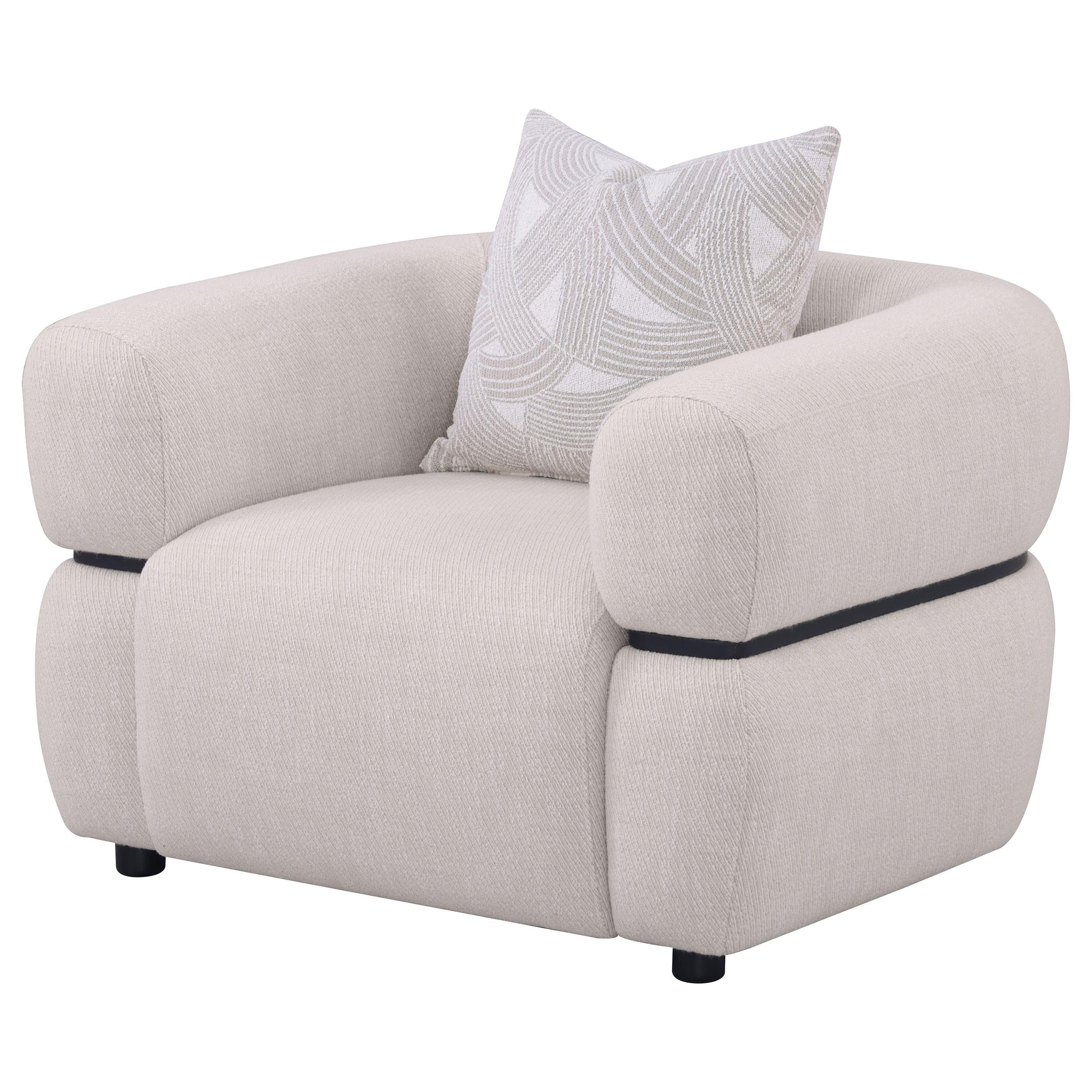 Jeanette Fabric Upholstered Round Arm Accent Chair Beige - 508963