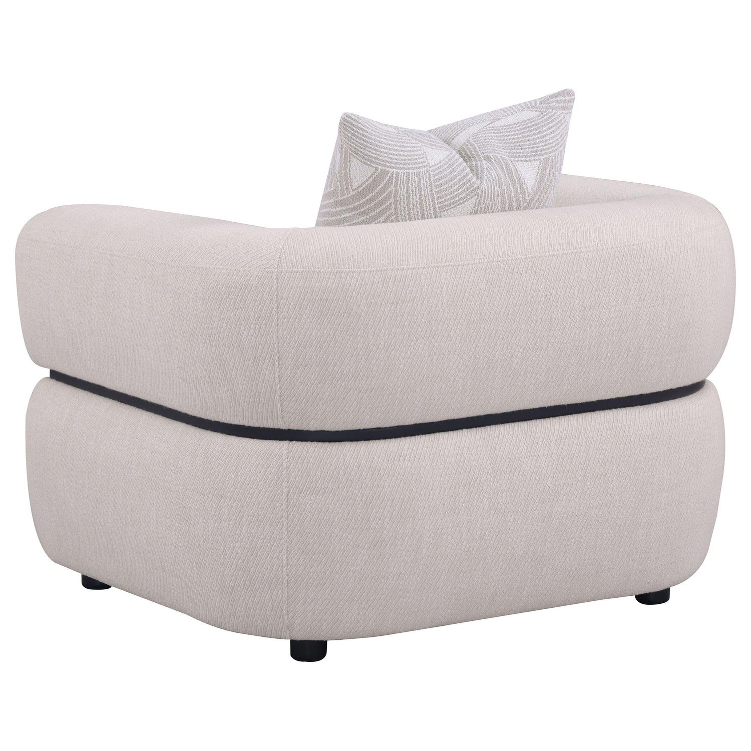 Jeanette Fabric Upholstered Round Arm Accent Chair Beige - 508963