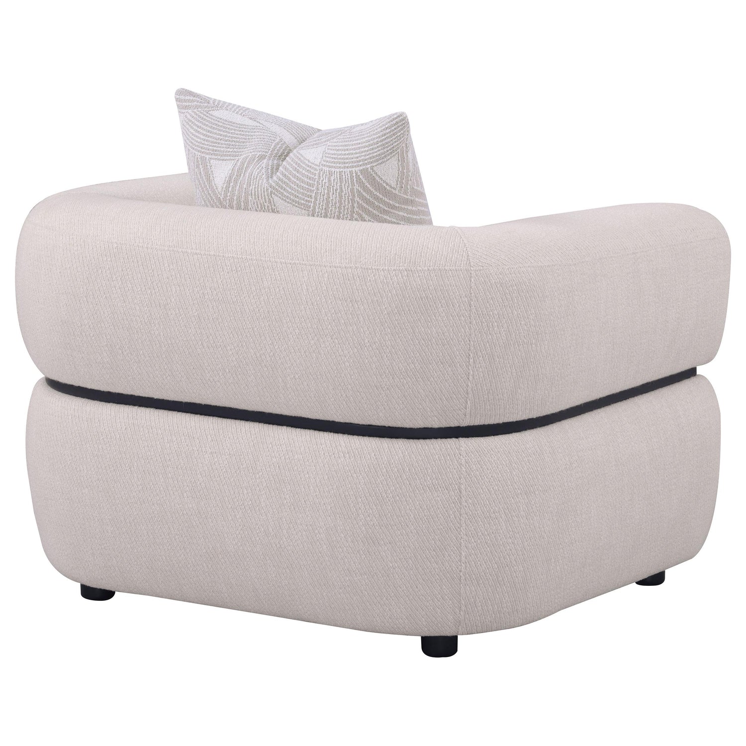 Jeanette Fabric Upholstered Round Arm Accent Chair Beige - 508963