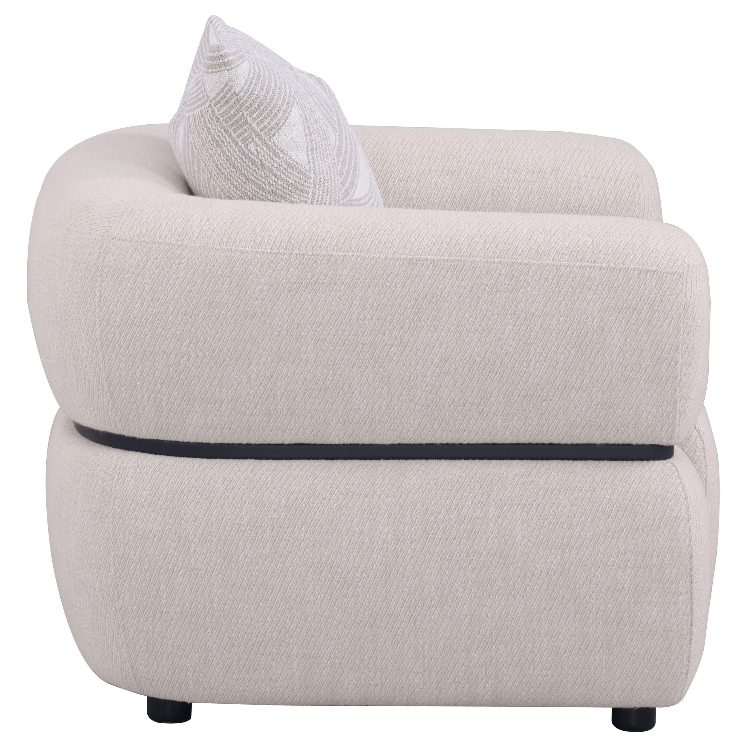 Jeanette Fabric Upholstered Round Arm Accent Chair Beige - 508963