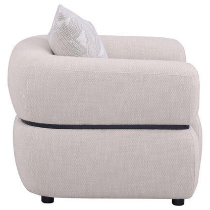 Jeanette Fabric Upholstered Round Arm Accent Chair Beige - 508963