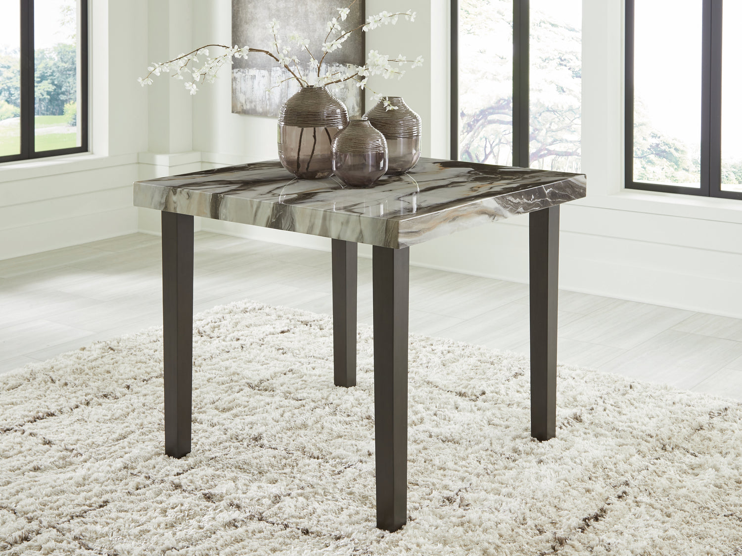 Jeshina Dark Brown/Beige Counter Height Dining Table - PCD581-13