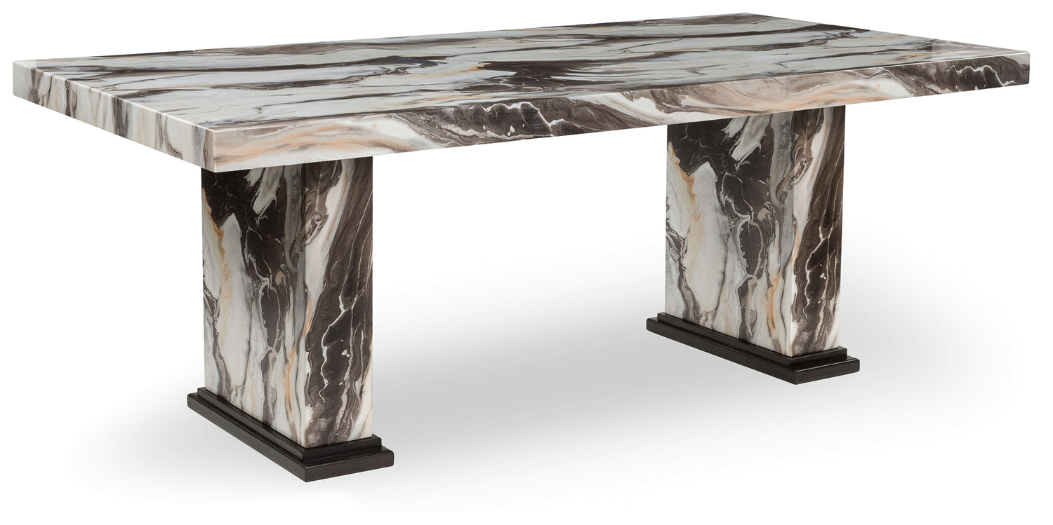 Jeshina Dark Brown/Beige Dining Table - PCD581D4