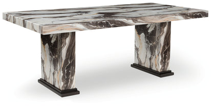 Jeshina Dark Brown/Beige Dining Table - PCD581D4