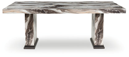 Jeshina Dark Brown/Beige Dining Table - PCD581D4