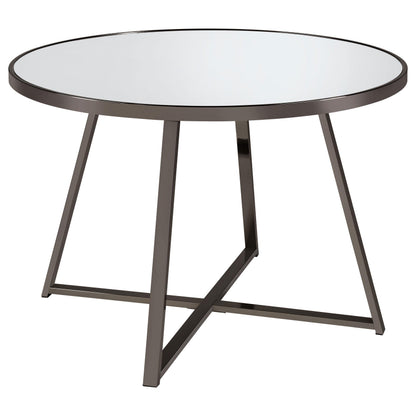Jillian 5-piece Round Mirror Top Dining Set Black Nickel - 120630-S5