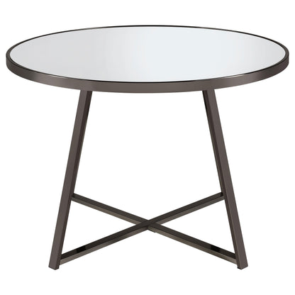 Jillian 5-piece Round Mirror Top Dining Set Black Nickel - 120630-S5