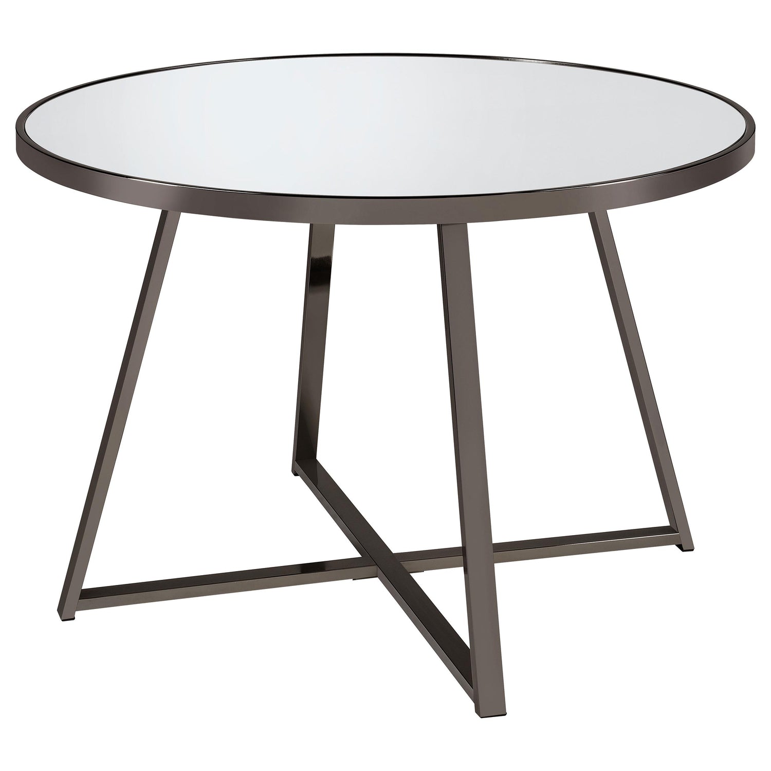 Jillian 5-piece Round Mirror Top Dining Set Black Nickel - 120630-S5